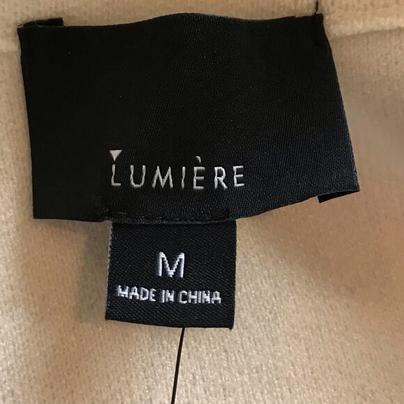 Lumiere White Black Ruffle Color Block Sweater M NWT - Picture 4 of 6